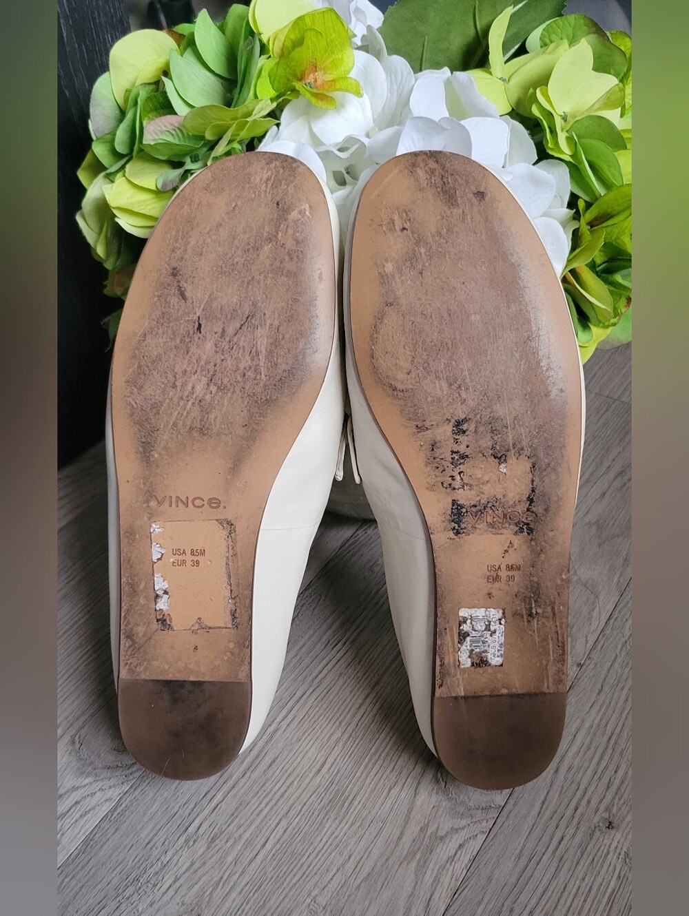 Vince Davis Milk White Leather Loafers with Penny Keeper Vamp, US 8.5 EU 39 - Picture 13 of 16